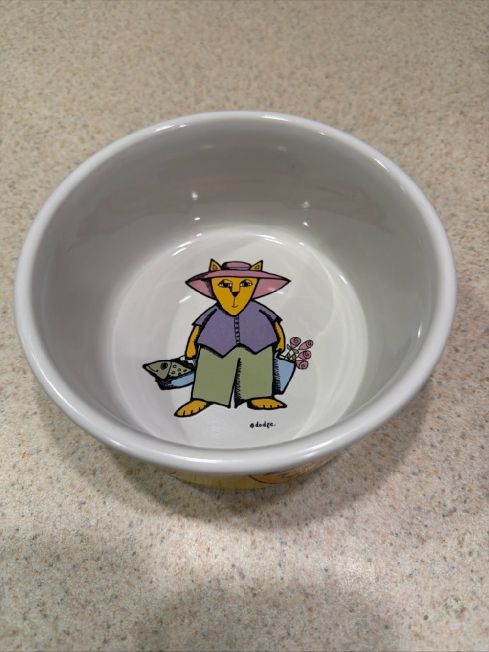 Signature Adventure Cat Stoneware Plate in White